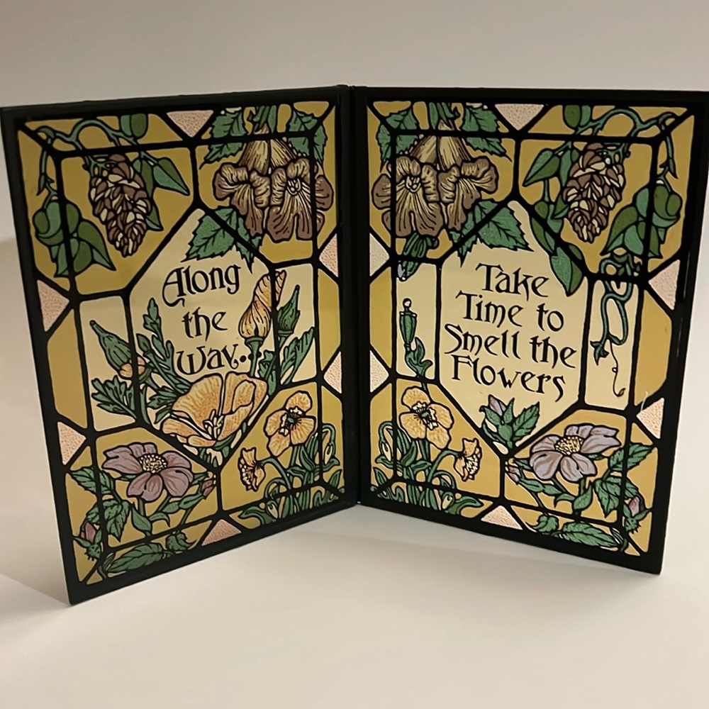 Vintage Yorkcraft Stained Glass Tabletop Suncatcher
